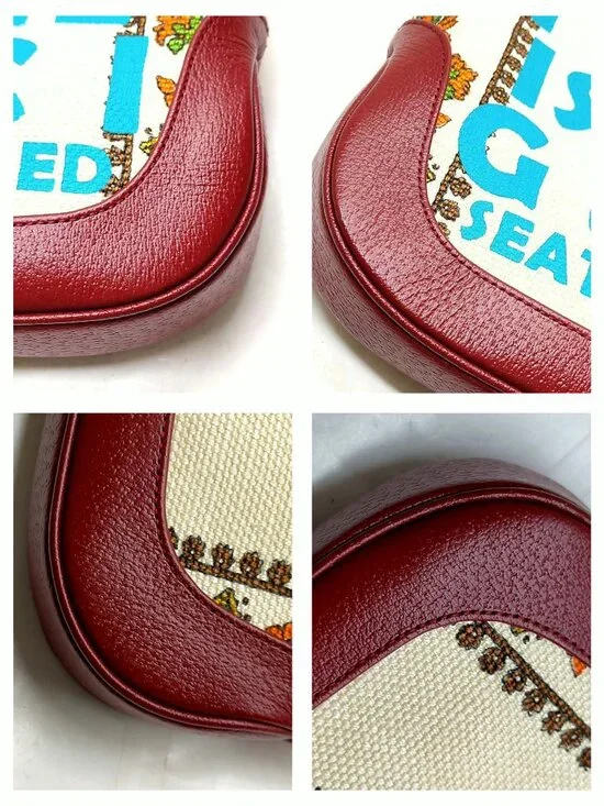 Authentic Gucci Jackie 1961 Floral Canvas Small Shoulder Bag Red Leather Trim - Picture 10 of 16